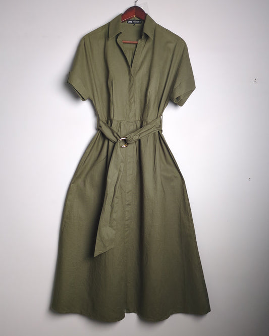 Zara Green Shirt Dress