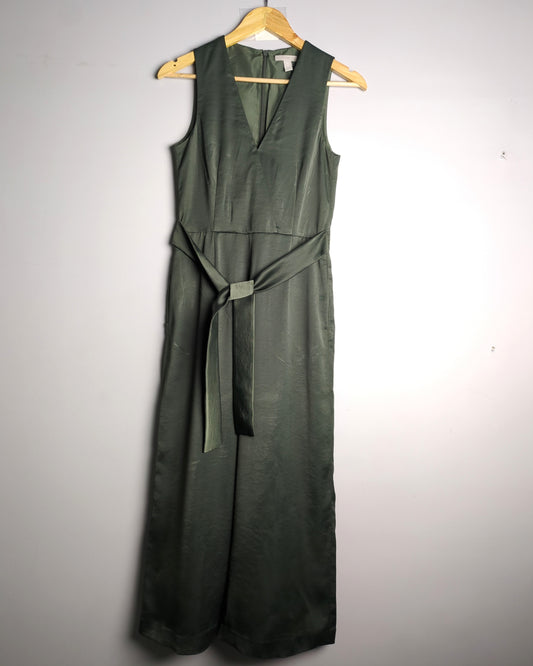 H&M Green Satin Jumpsuit
