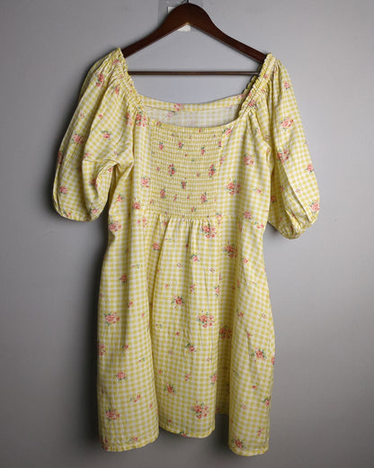 And Beige Gingham Dress