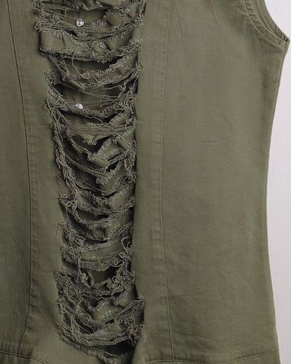 Green Denim Vest