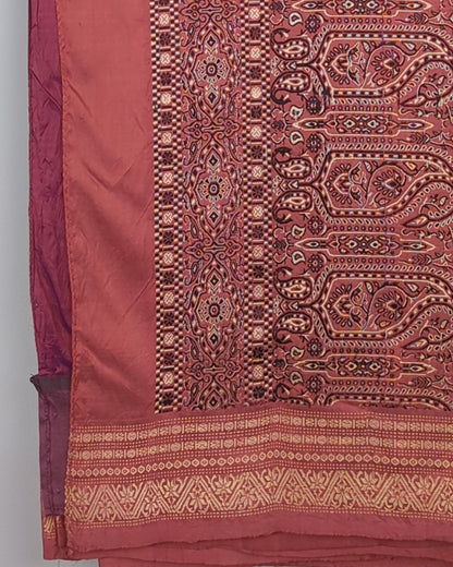Wine Printed Saaree