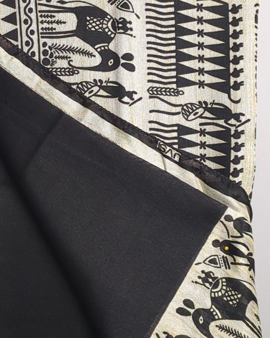 Beige Printed Saaree