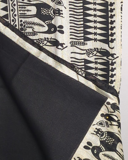 Beige Printed Saaree