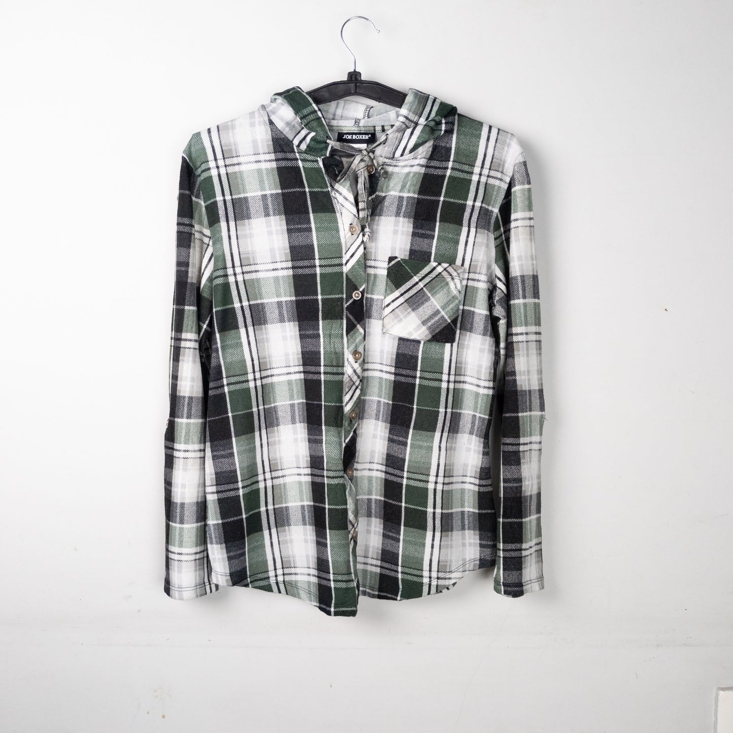 Hooded Plaid Flannel Shirt