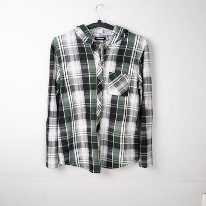 Hooded Plaid Flannel Shirt