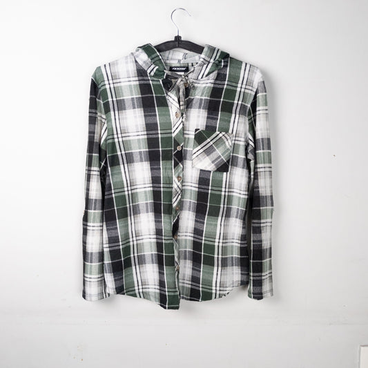 Hooded Plaid Flannel Shirt