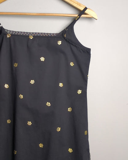 Nicobar Black Floral Dress