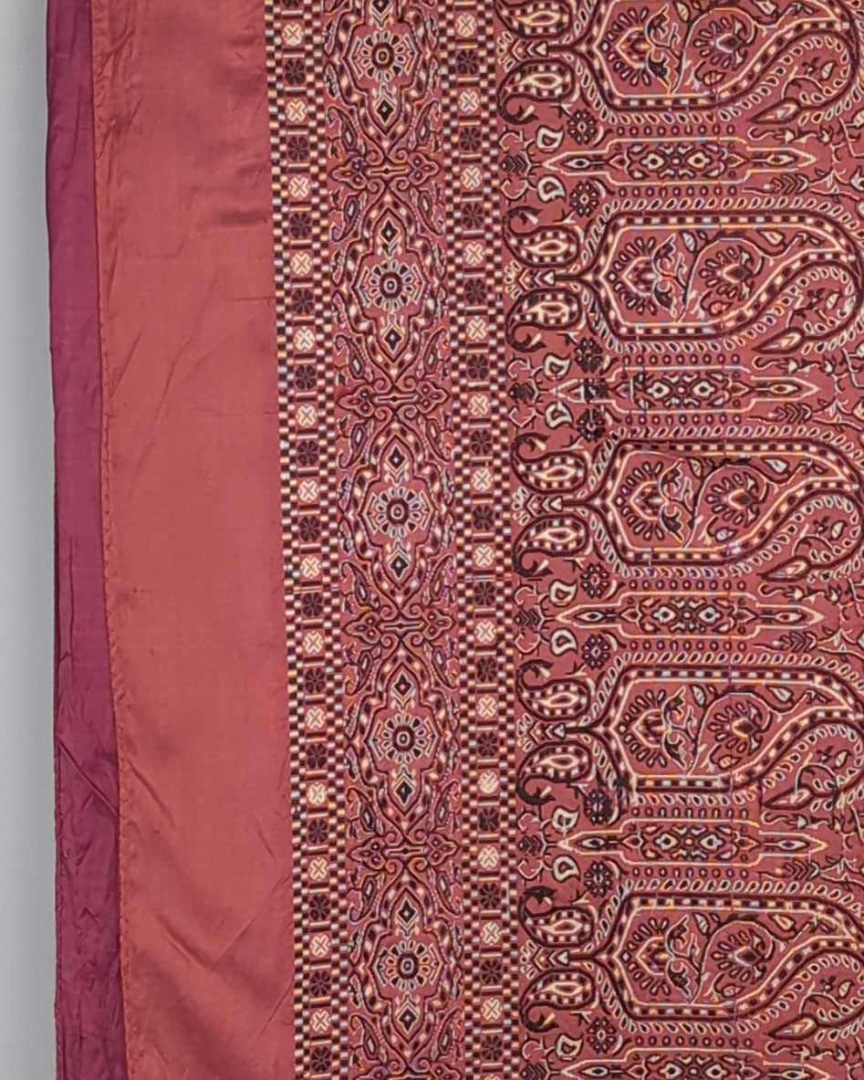 Wine Printed Saaree