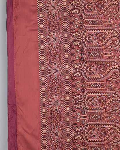 Wine Printed Saaree