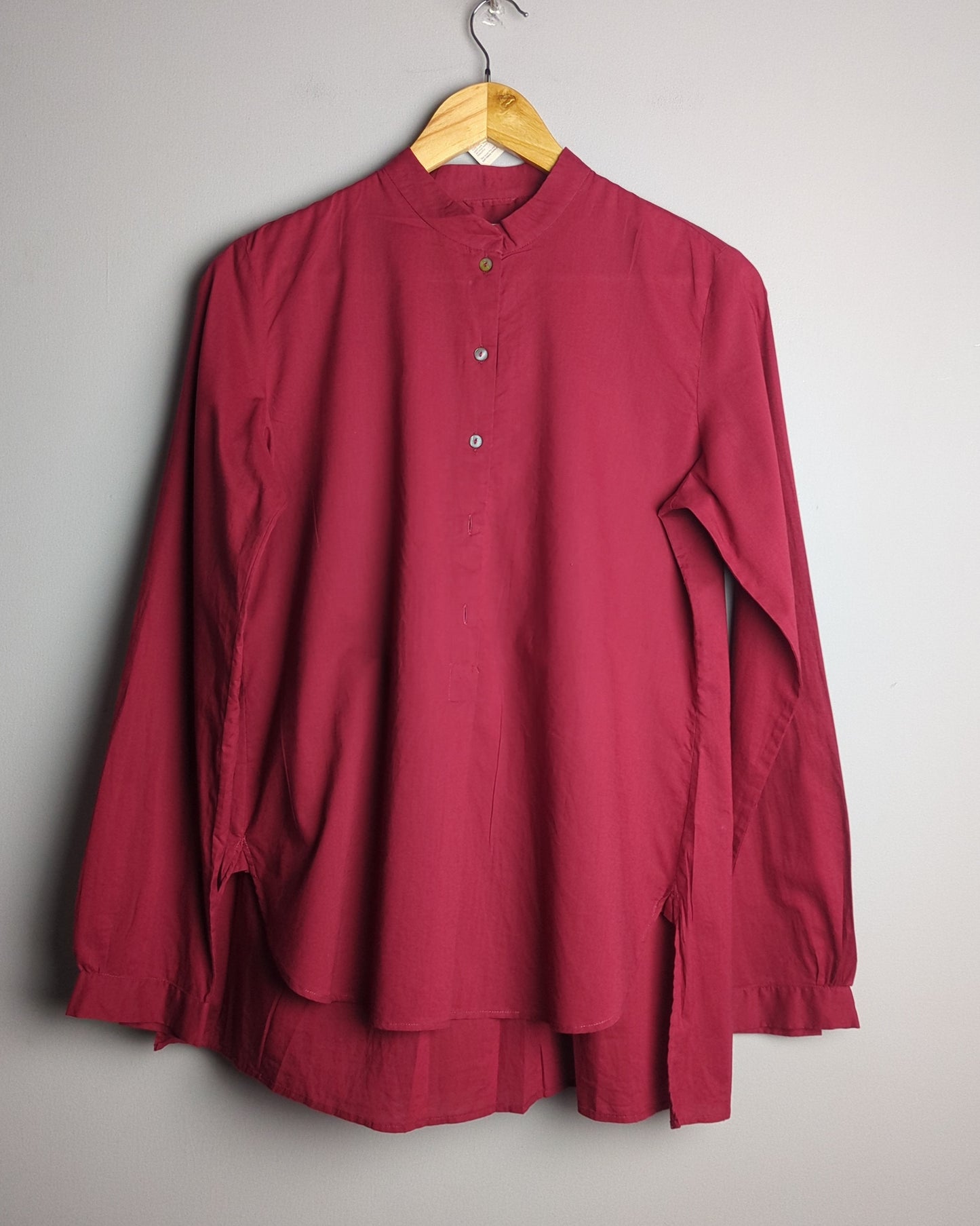 Wine Mandarin Shirt