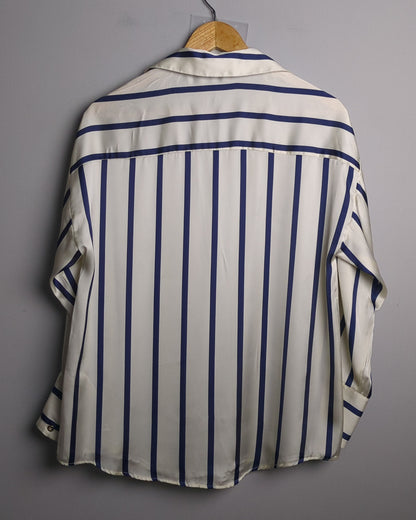 Zara White Striped Blouse