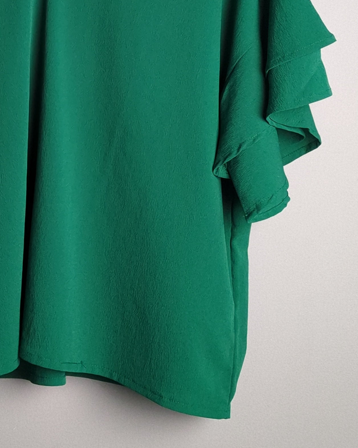 Harpa Green Ruffle Blouse