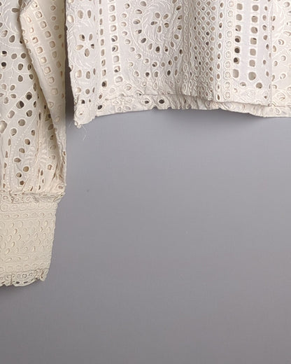 H&M White Eyelet Blouse
