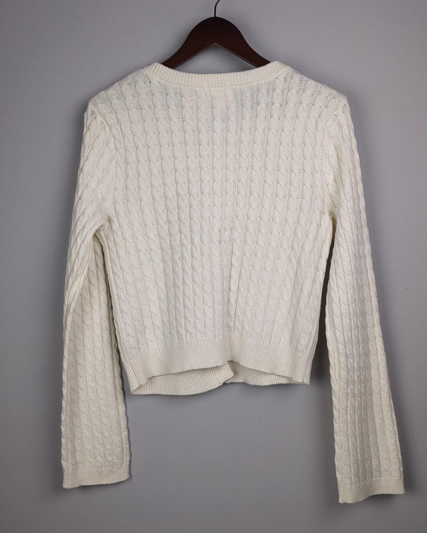 H&M White Cable Cardigan