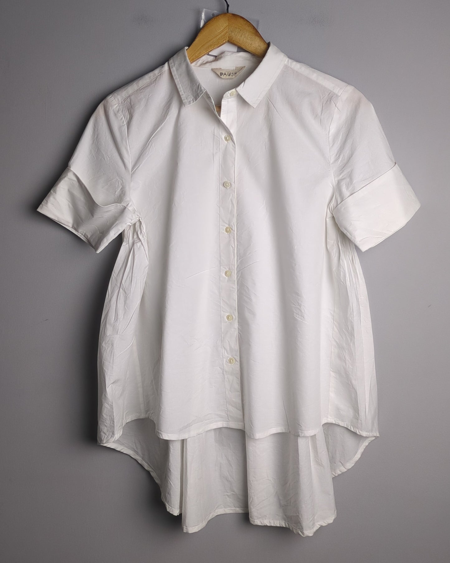 Pause White Button-Down Shirt