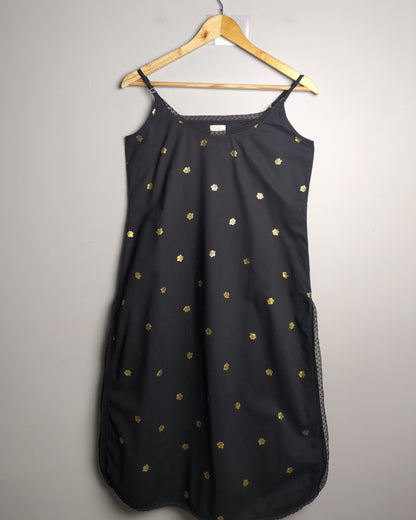 Nicobar Black Floral Dress