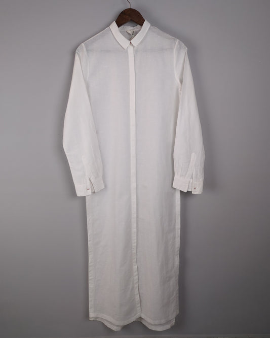 Nicobar White Linen Shirt Dress