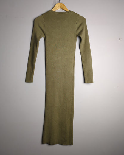 Zara Green Ribbed Dress