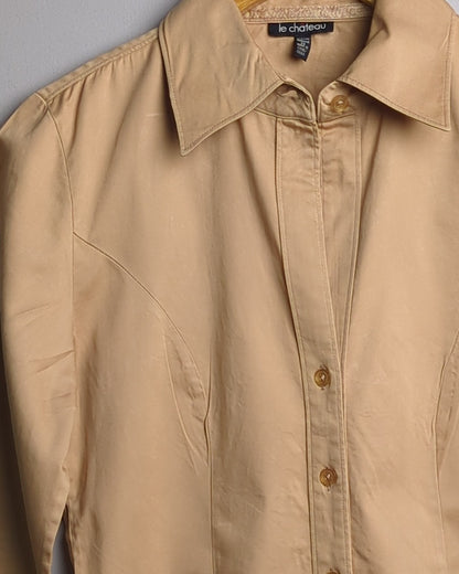 Le Chateau Beige Button-Down Shirt