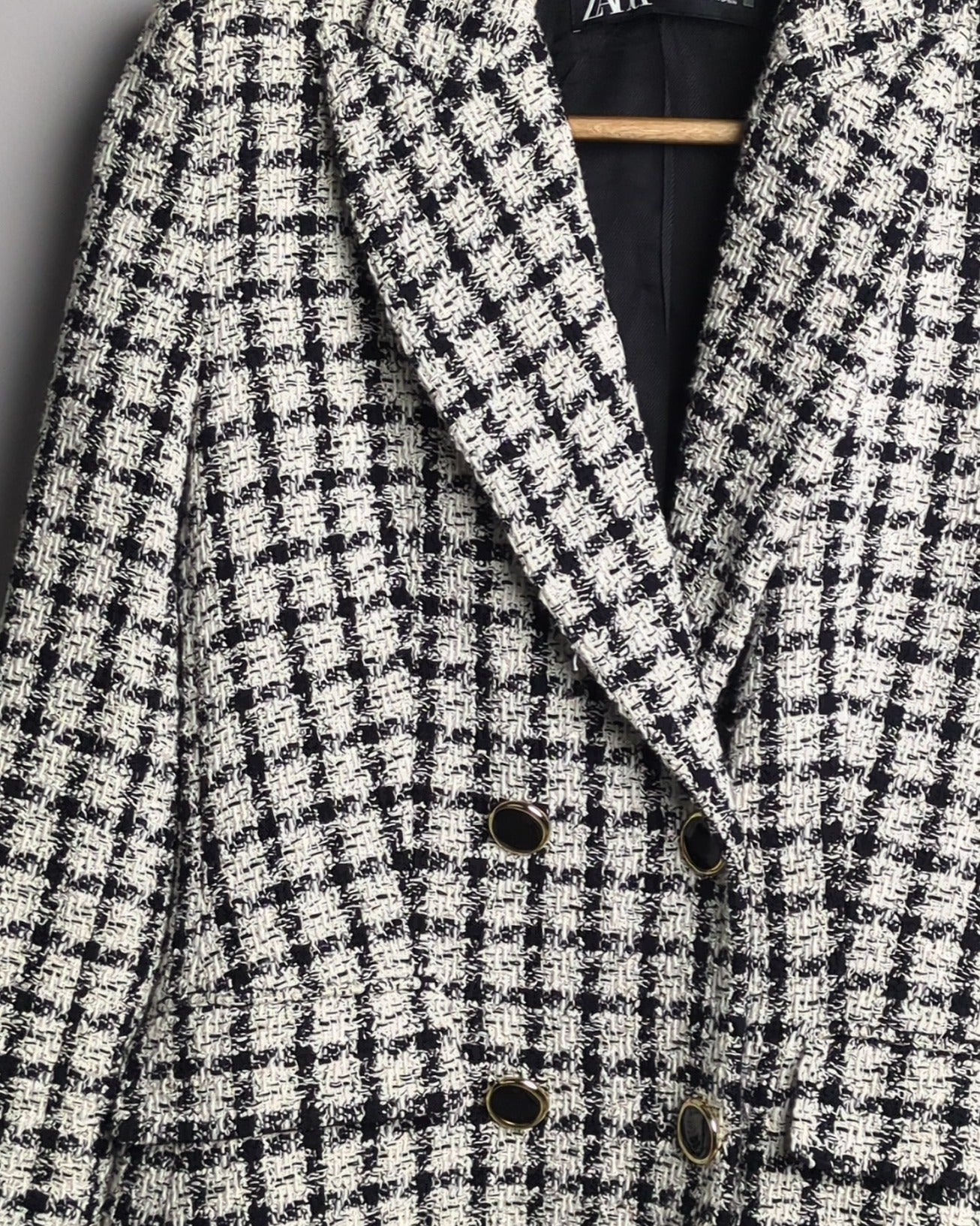 Zara White Tweed Blazer