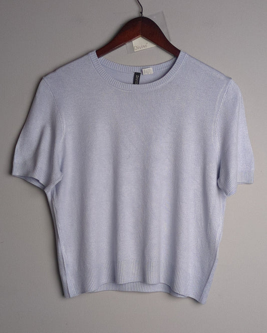 Divided Blue Knitted Sweater
