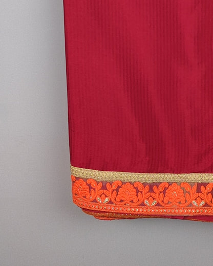 Wine Solid Saree