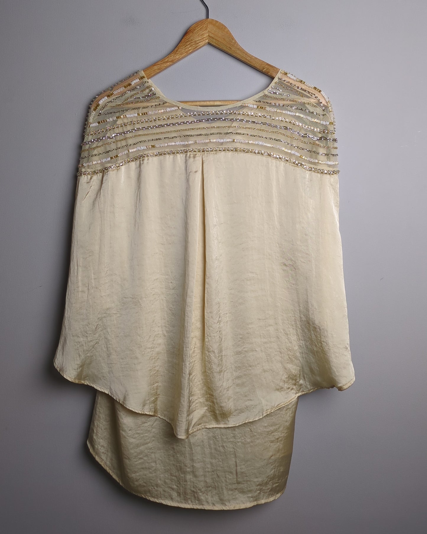 Beige Satin Blouse