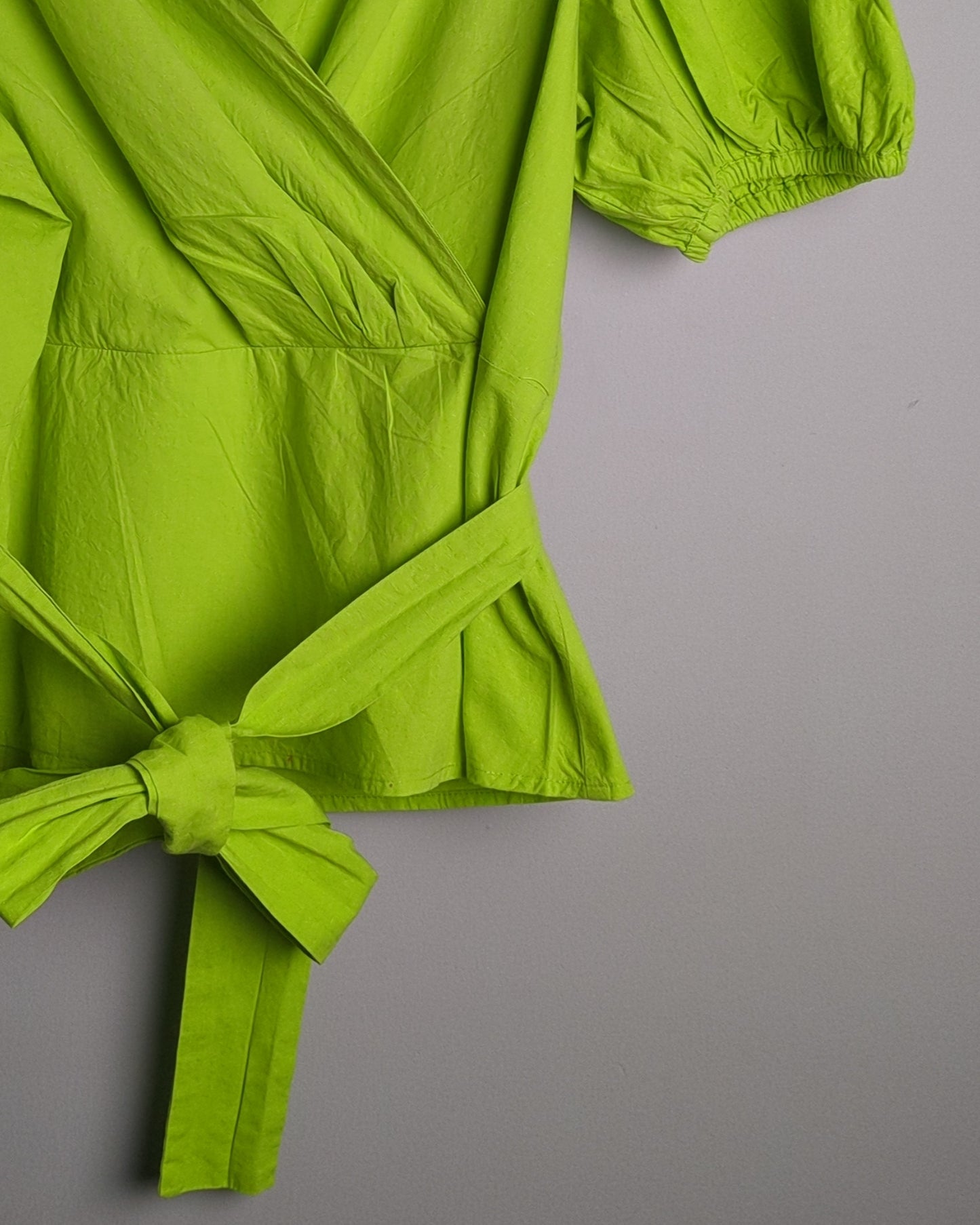 Athena Green Wrap Top