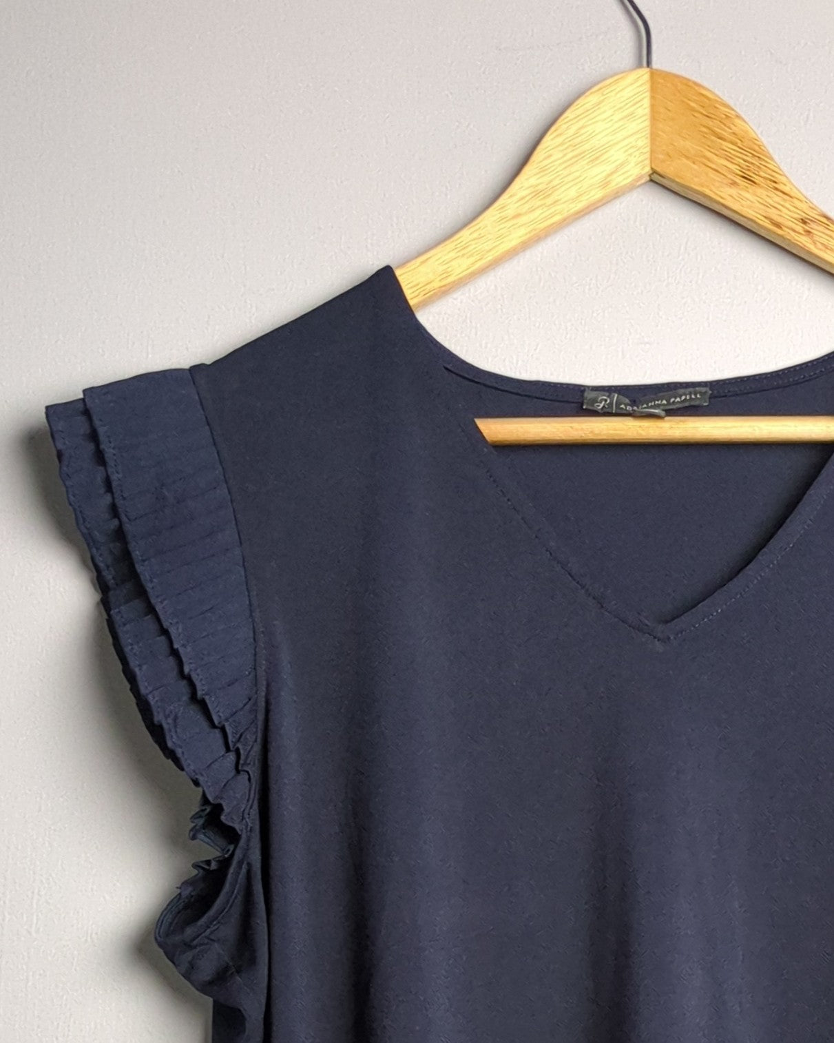 Adrianna Papell Blue Ruffle Top