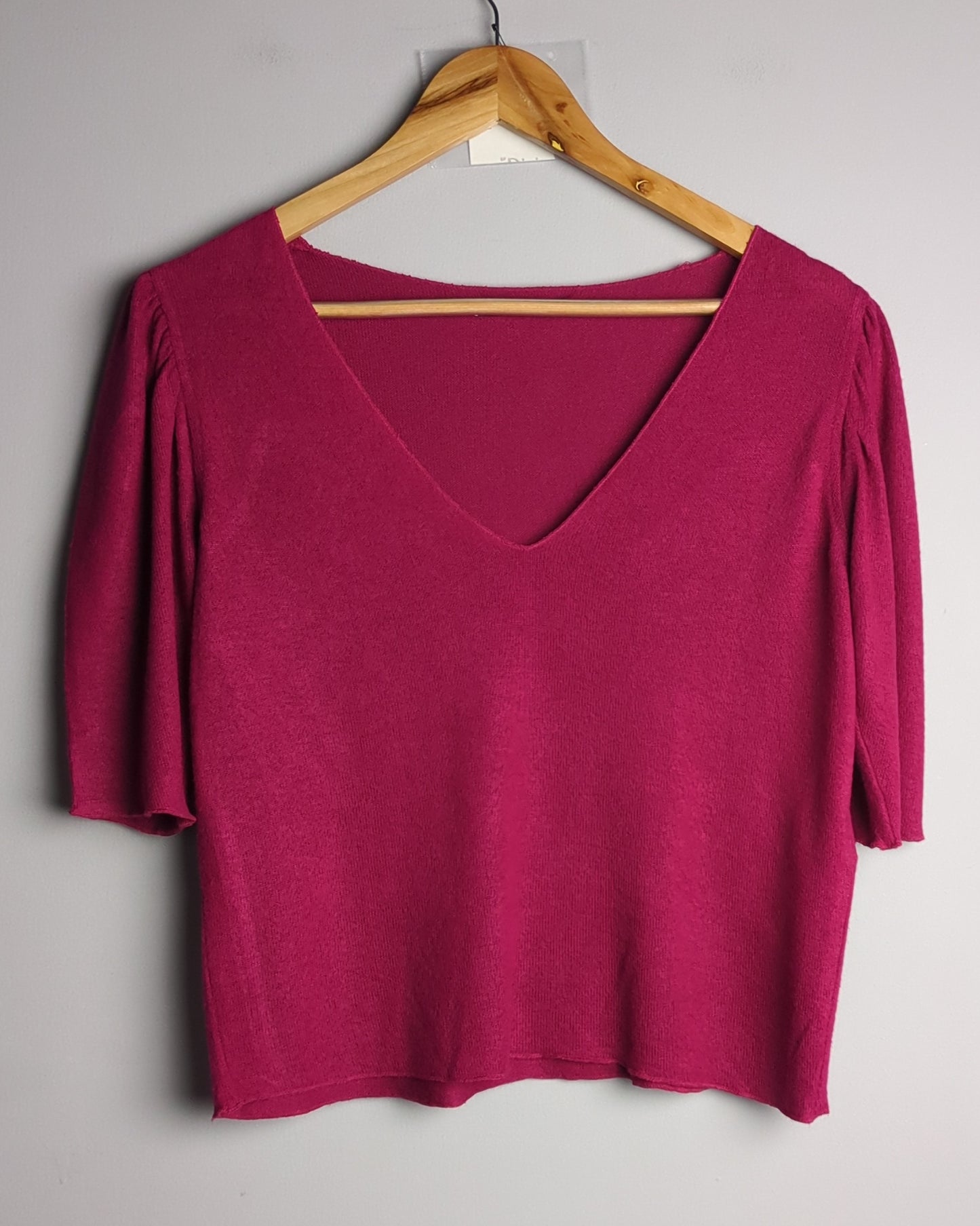 Zara Wine V-Neck Sweater