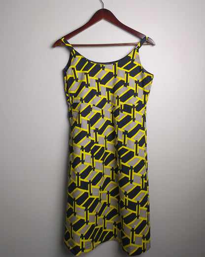 Beige Geometric Dress