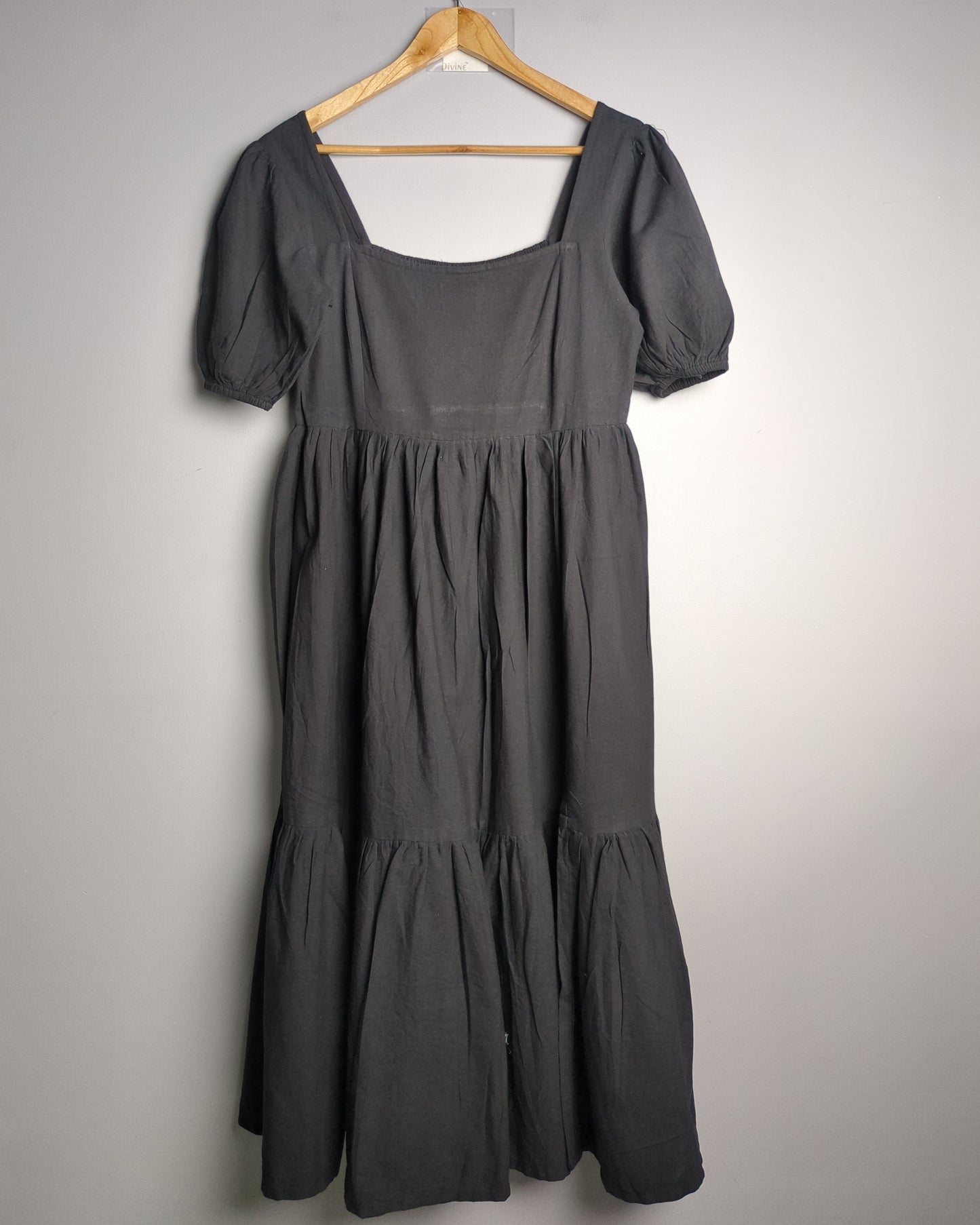 Blue Hour Black Puff-Sleeve Dress