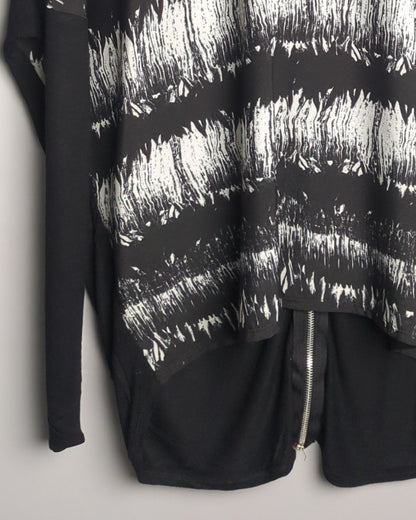 Zara Black Graphic Blouse