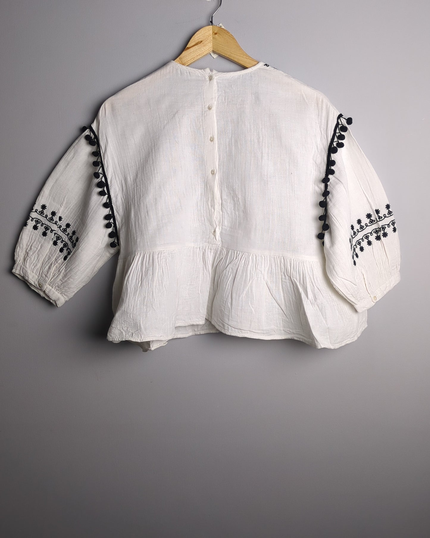 Zara White Peplum Blouse