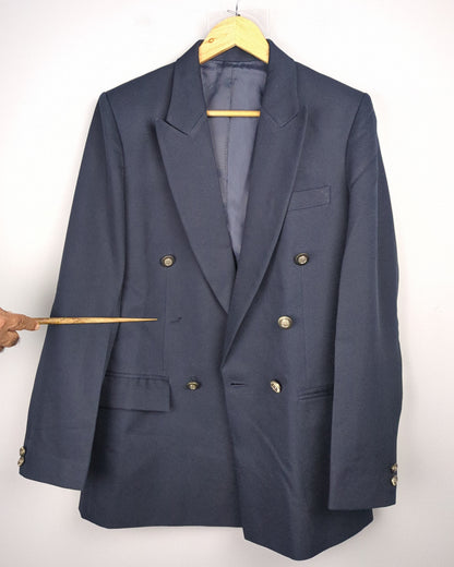Blue Double-Breasted Blazer