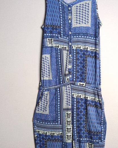 Denim Jeans & Casuals Blue Sleeveless Jumpsuit