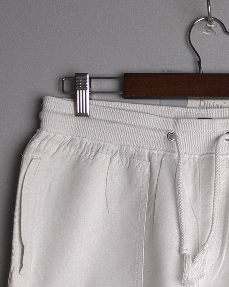 M&S White Linen Shorts