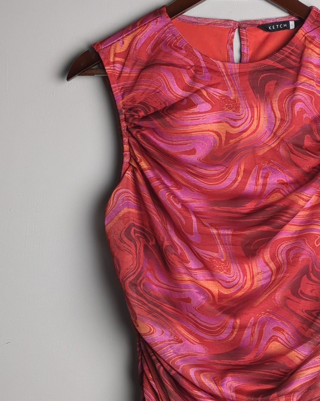 Ketch Red Ruched Dress
