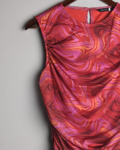 Ketch Red Ruched Dress