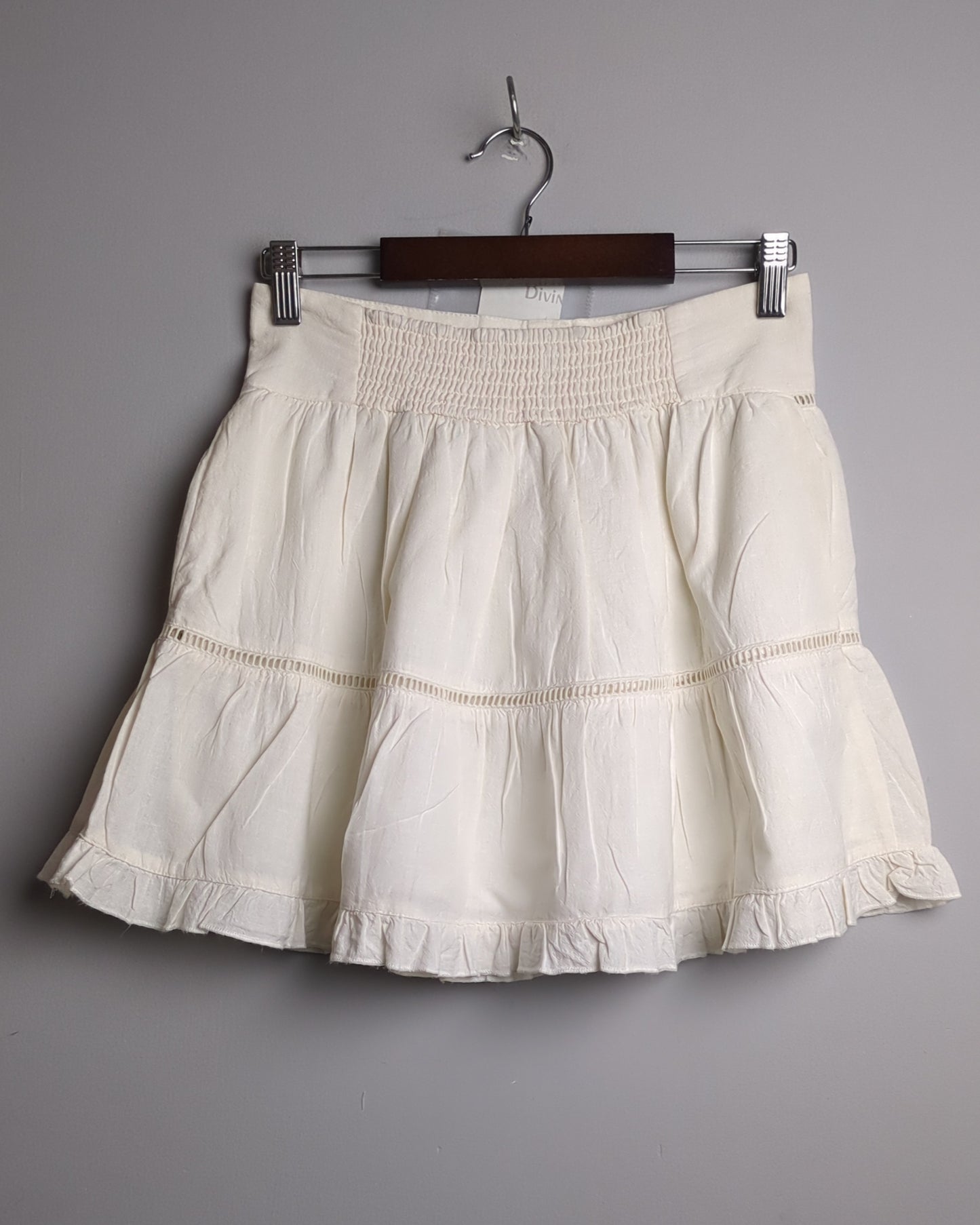 Zara White Tiered Skirt