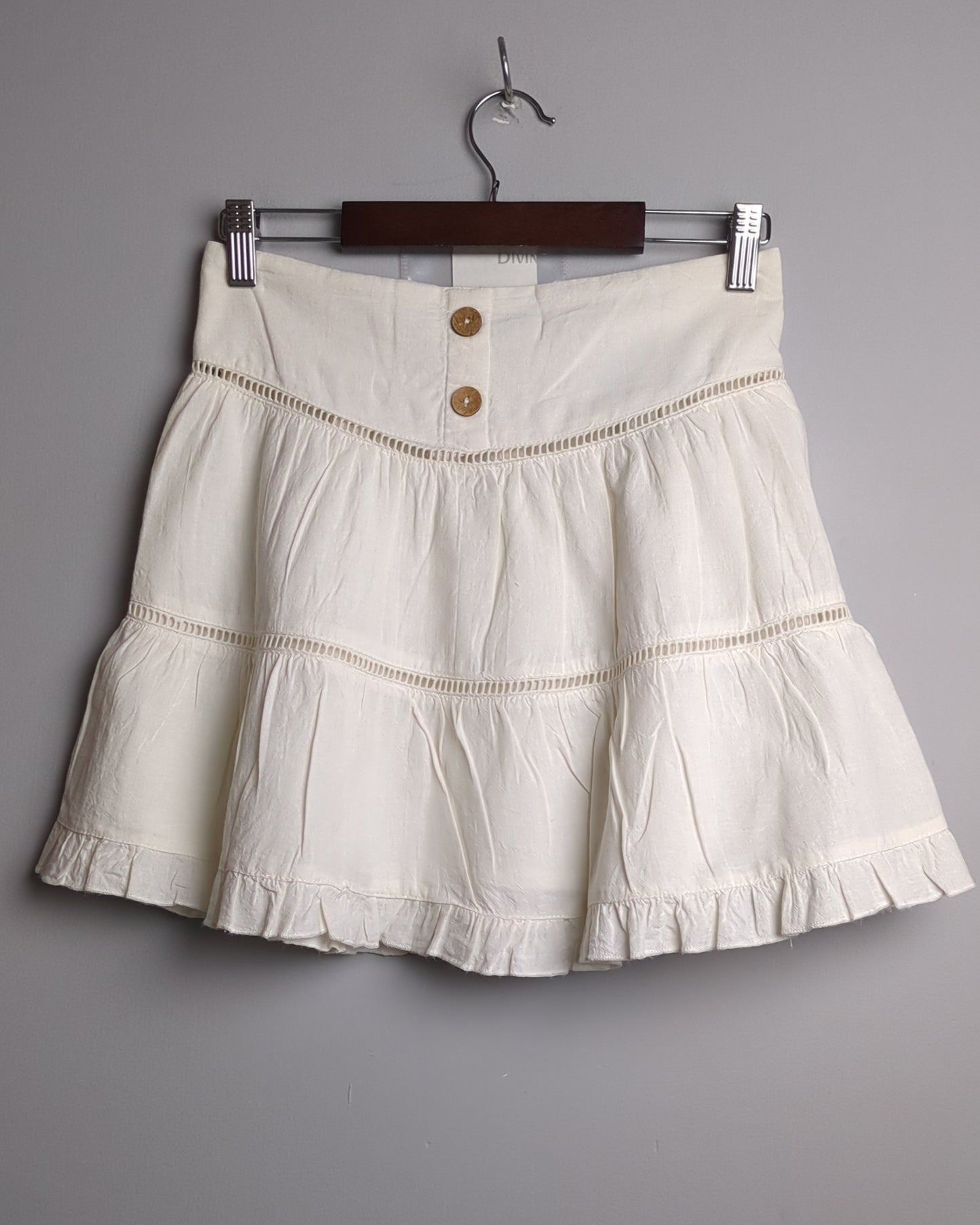 Zara White Tiered Skirt