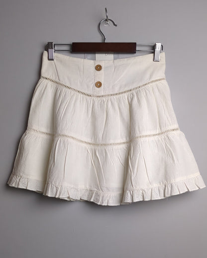 Zara White Tiered Skirt