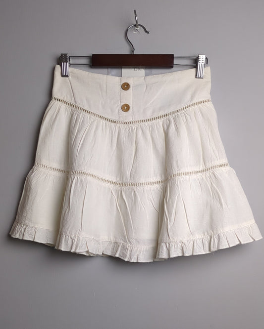 Zara White Tiered Skirt