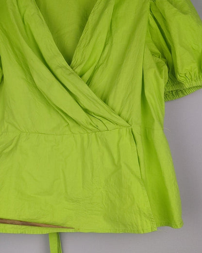Athena Green Wrap Top