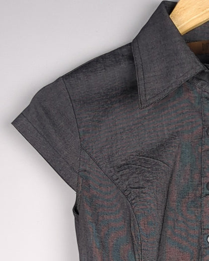Dianyali Gray Shirt Dress