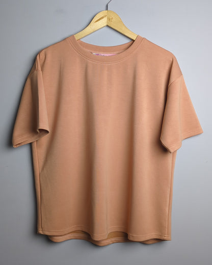 Velvet Premium Beige Crewneck Coord Set