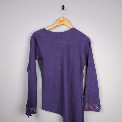 Purple Embroidered