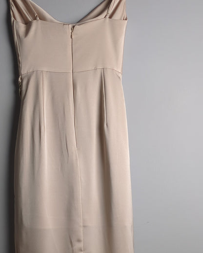 Forever New Beige Satin Dress
