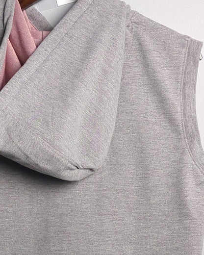 Perfomax Gray Sleeveless Hoodie