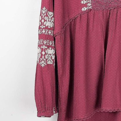 Embroidered Long Sleeve Blouse